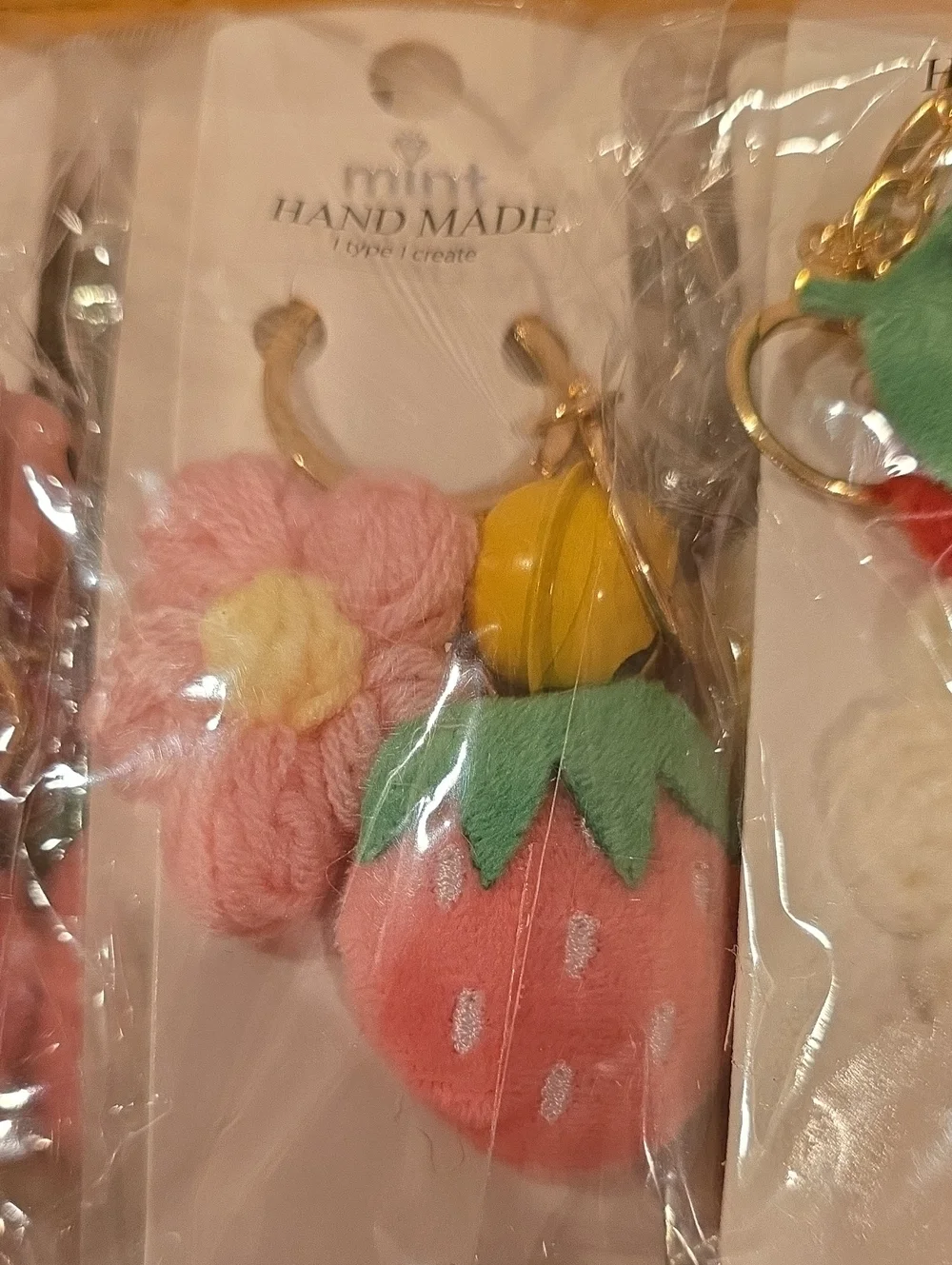 BULK Strawberry Flower And Bell Keychain